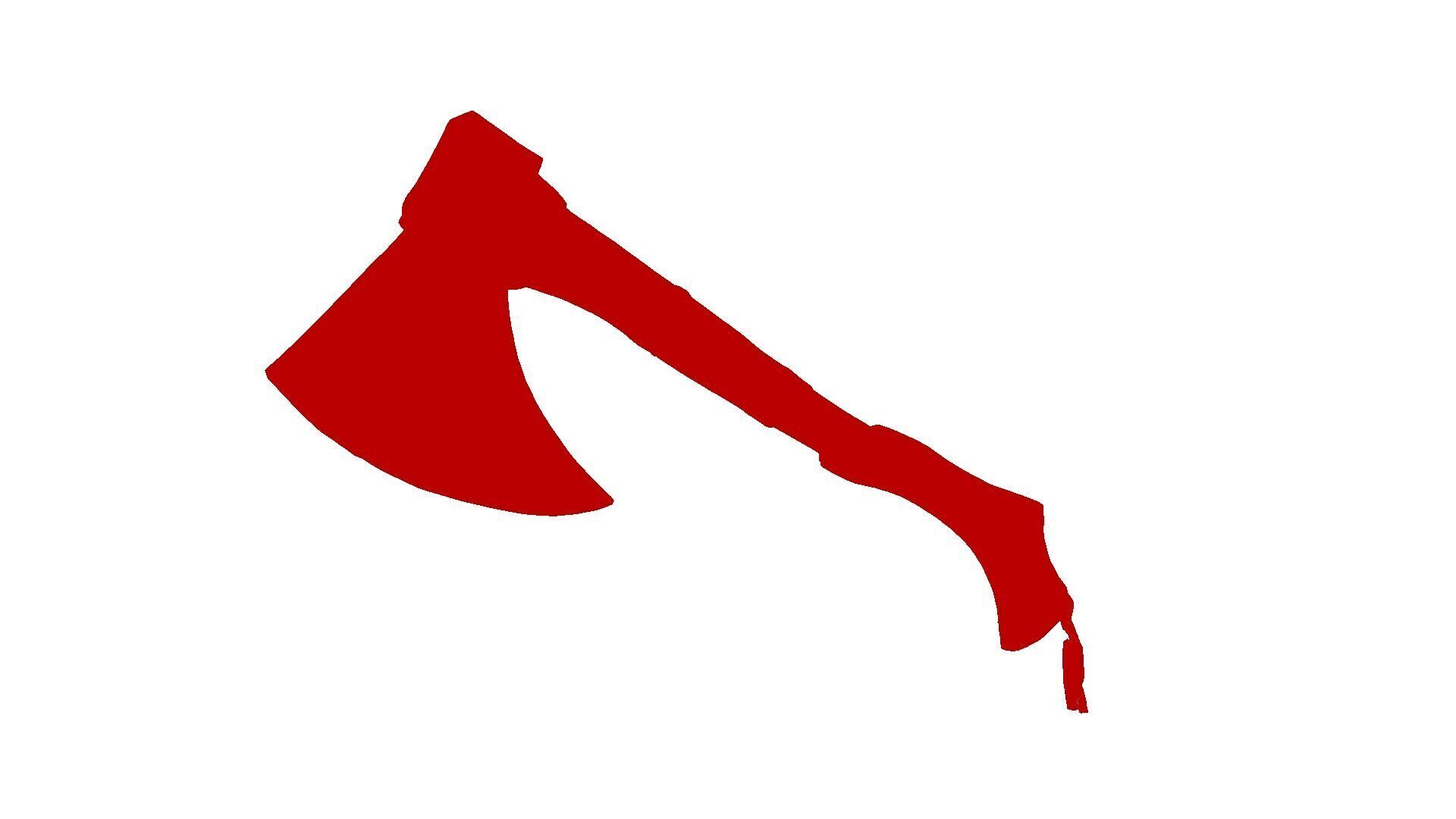 Medieval axe Low-poly 3D model_5