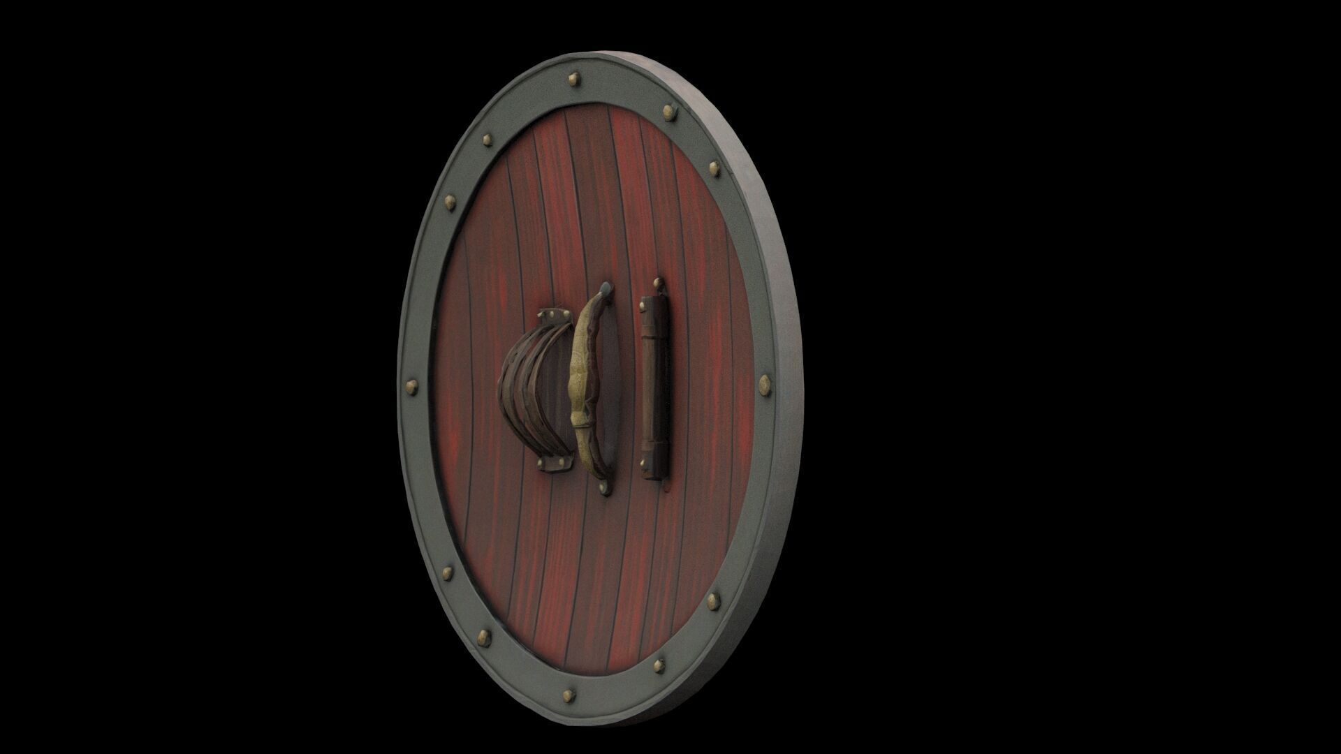 Medieval shield Low-poly 3D model_2