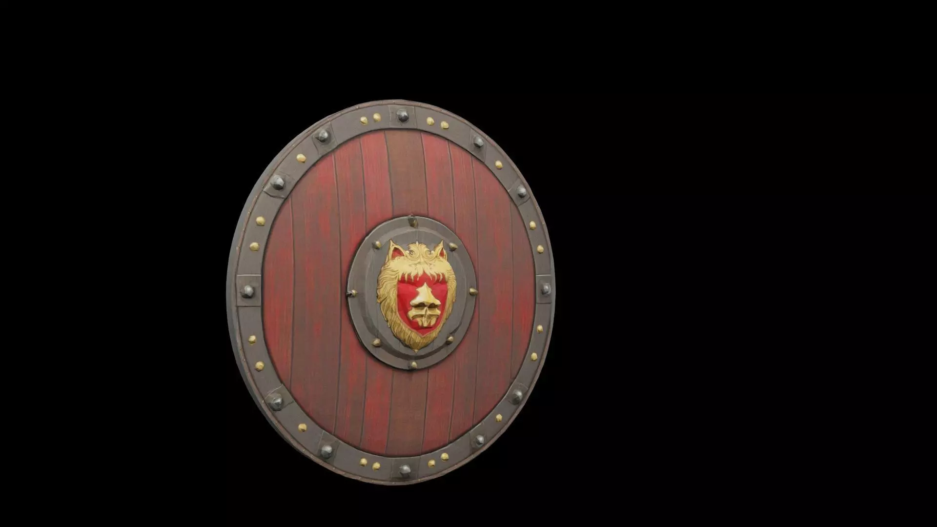 Medieval shield Low-poly 3D model_0