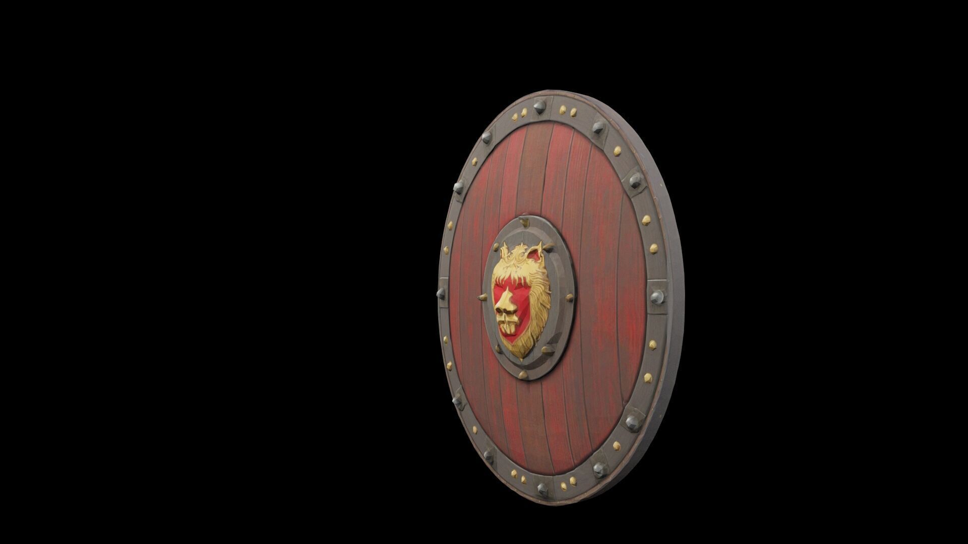Medieval shield Low-poly 3D model_1