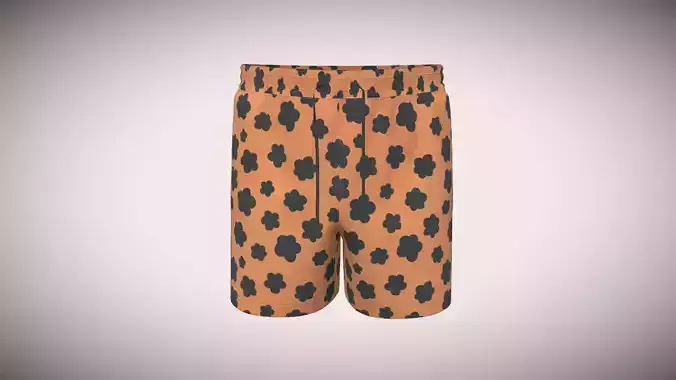 Men Short Pant-Animal Skin Print In Low Poly