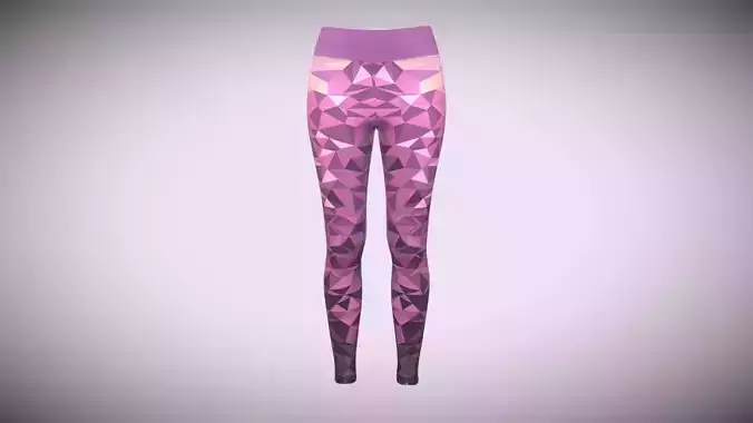 Girls Sports Leggings-Sublimation Print In Low Poly