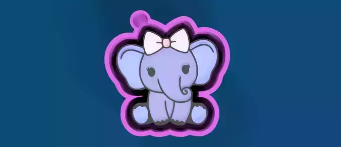 Cute Elephant Versatile Mold freshie
