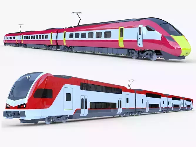 Hitachi Azuma and Stadler Kiss 3D Model Collection