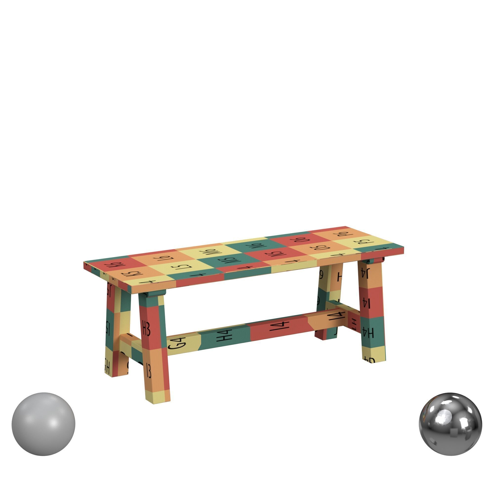 homestyles Trestle Dining Bench 3D model_2