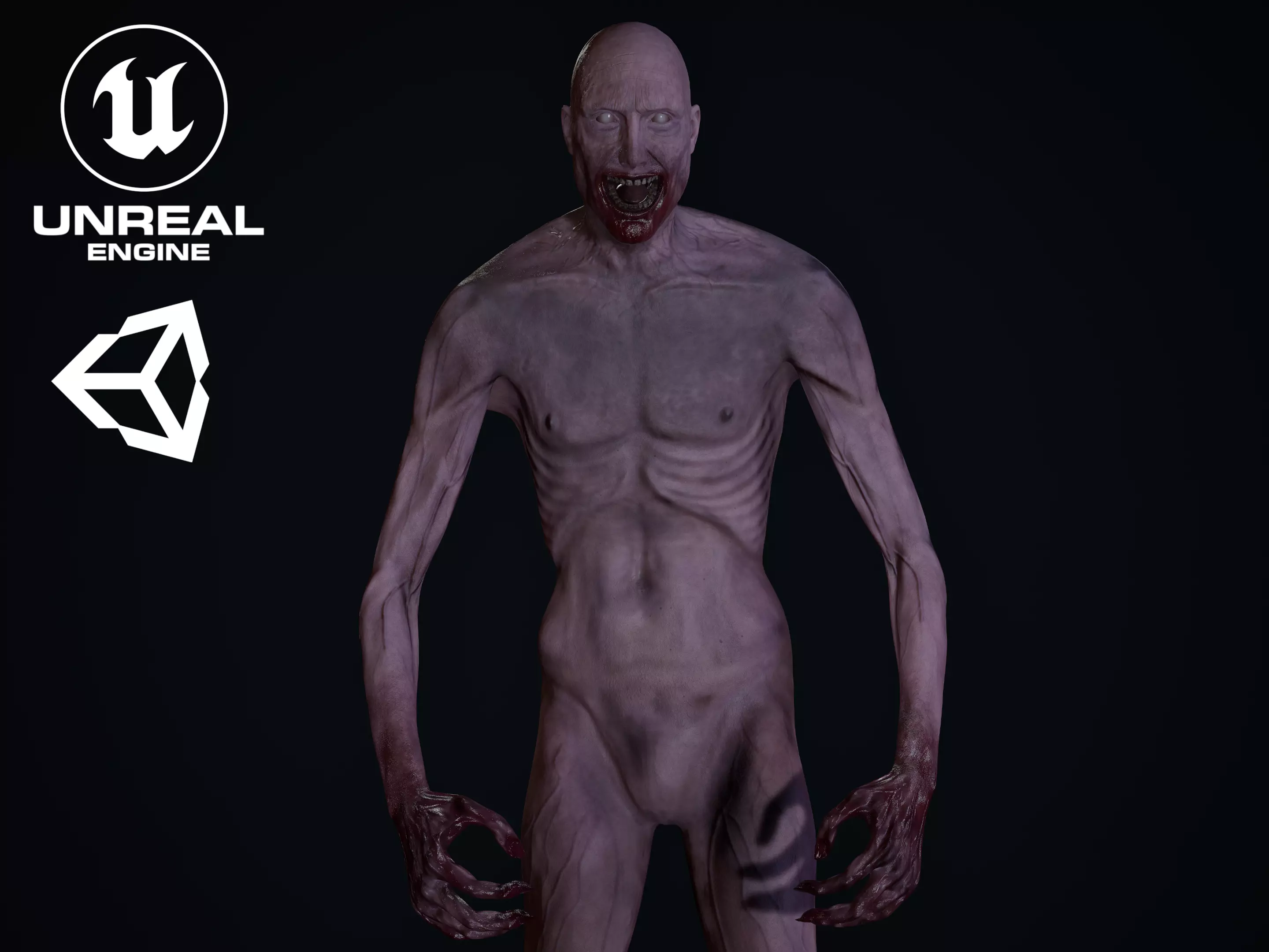 SCP 096 - 4K PBR Rigged - UE4 UE5 - Game-Ready Horror Asset Low-poly 3D model_0