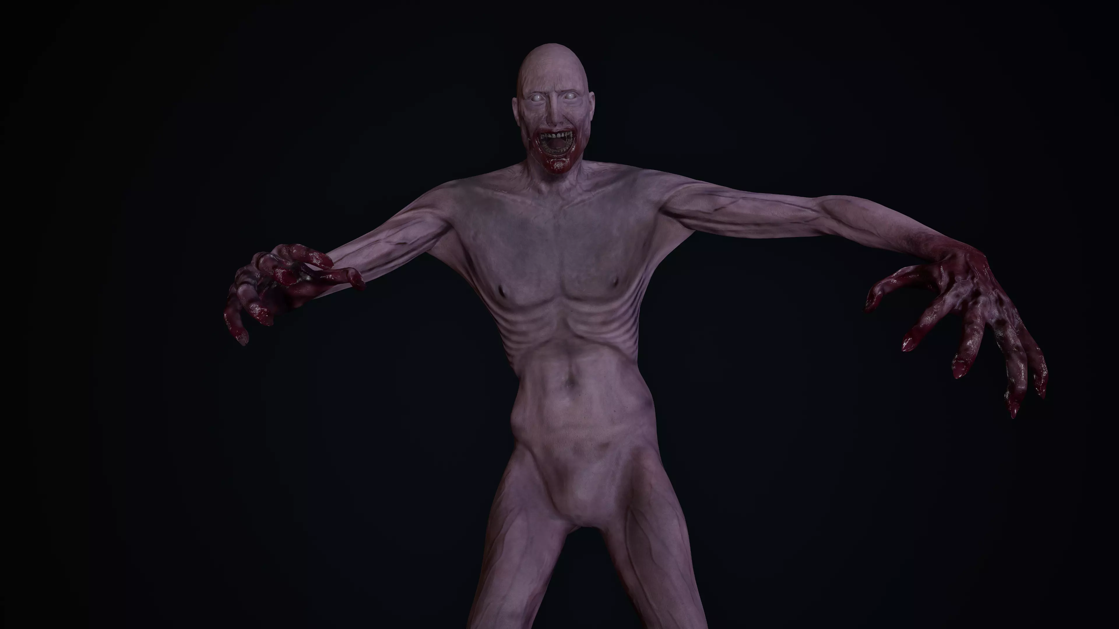 SCP 096 - 4K PBR Rigged - UE4 UE5 - Game-Ready Horror Asset Low-poly 3D model_10