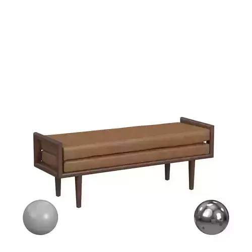 HomePop Wood Bench With Upholstered Seat - Carmel Faux Leather