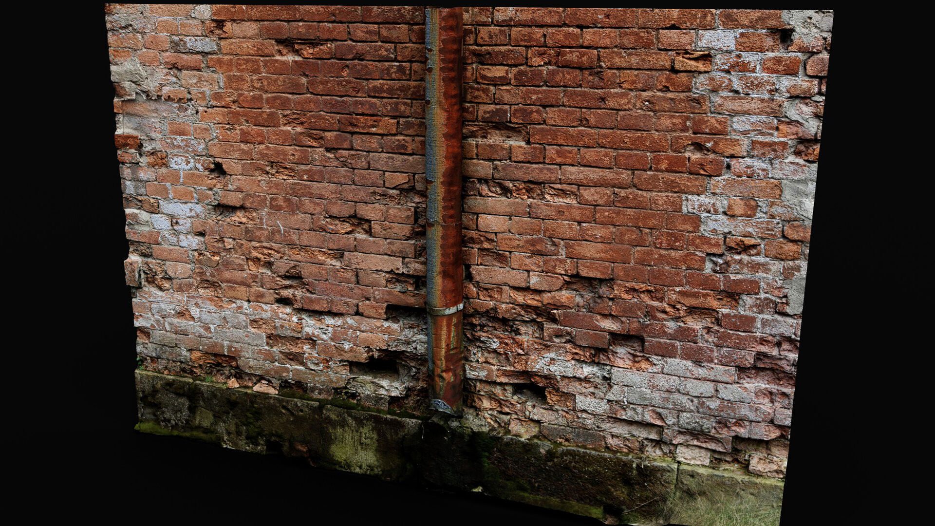 brickwall damaged factory facade pt2 PBR photogrammetry Low-poly 3D model_5