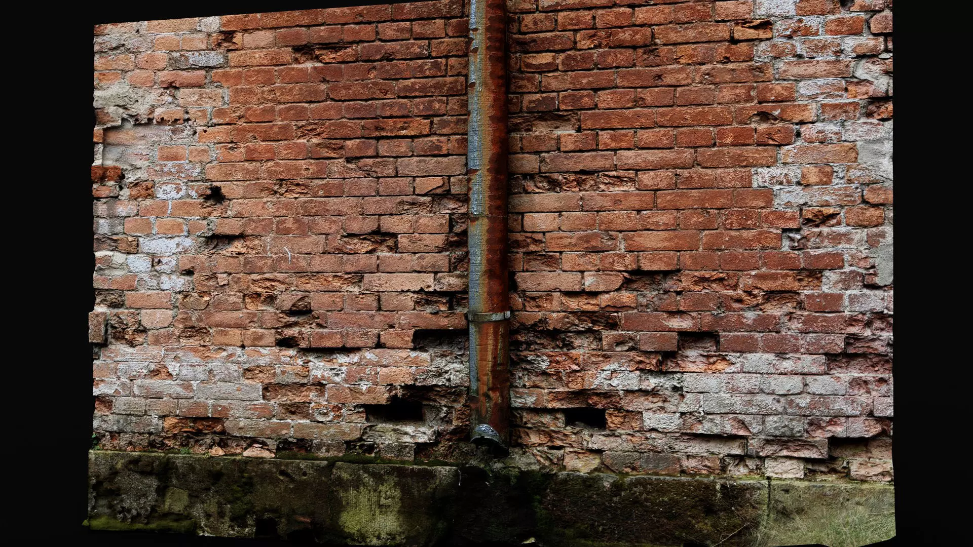 brickwall damaged factory facade pt2 PBR photogrammetry Low-poly 3D model_0