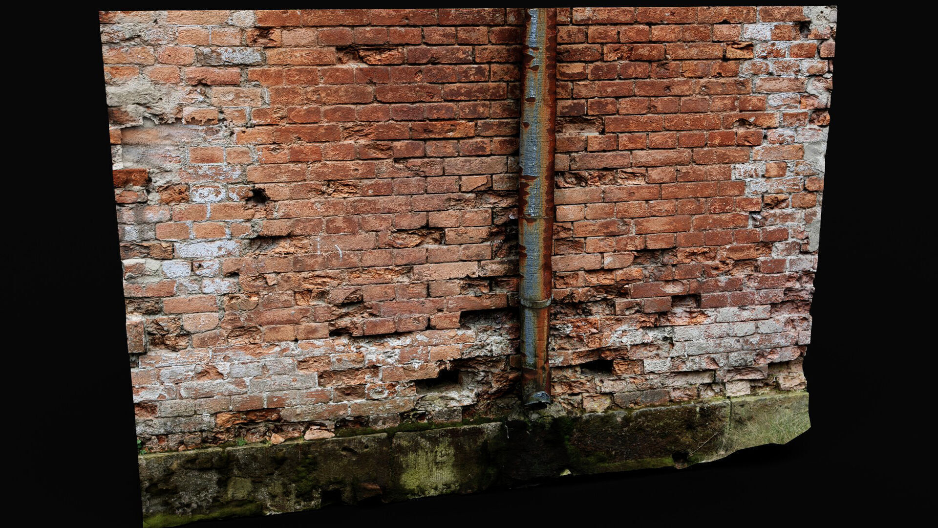 brickwall damaged factory facade pt2 PBR photogrammetry Low-poly 3D model_4