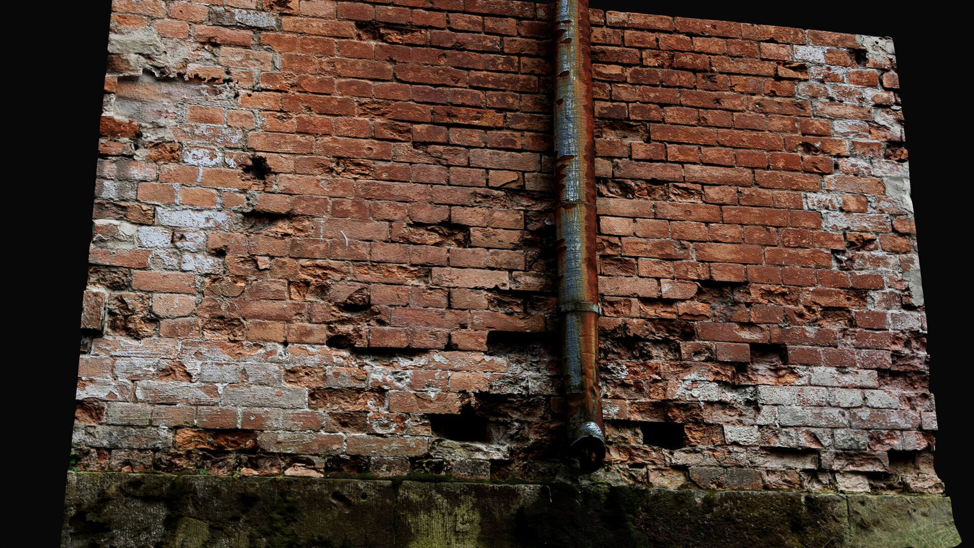 brickwall damaged factory facade pt2 PBR photogrammetry Low-poly 3D model_3