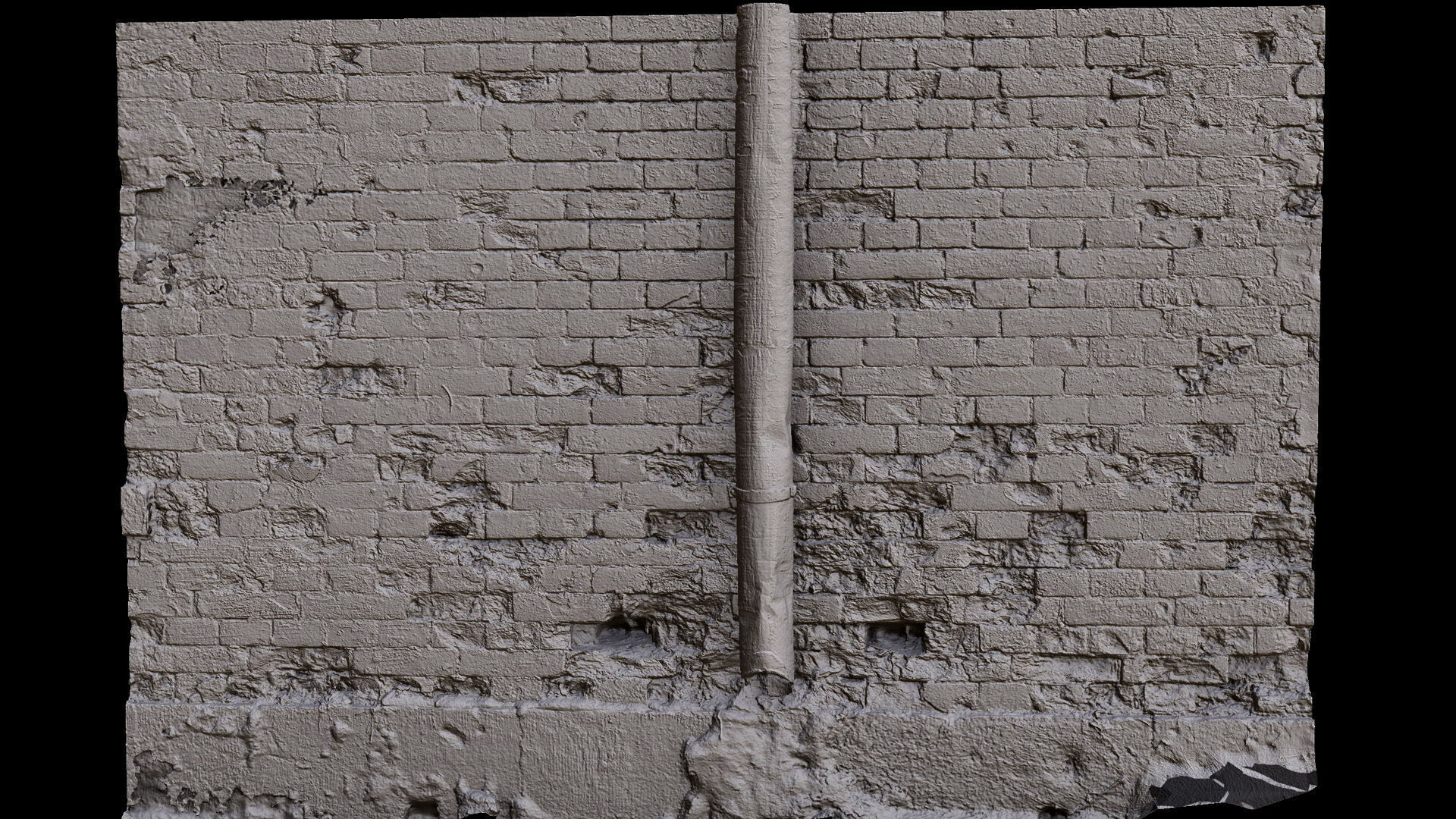 brickwall damaged factory facade pt2 PBR photogrammetry Low-poly 3D model_6