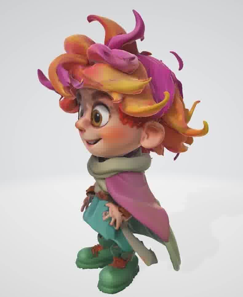 Cartoon Boy 3D Printable STL Model 3D print model_15