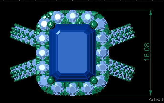 Emerald Ring 3dm 3D print model_4