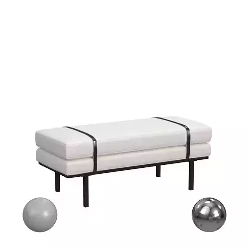  HomePop Upholstered Bench With Metal Base - Cream Boucle