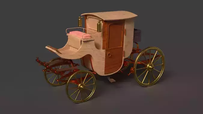 Chinese ancient wooden  carriage  