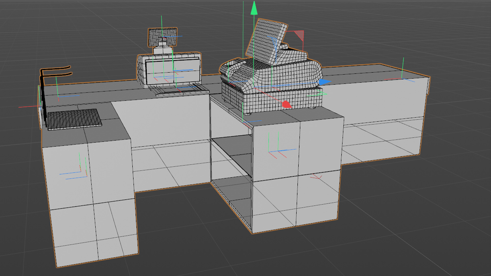 Super Market Checkout Low-poly 3D model_5