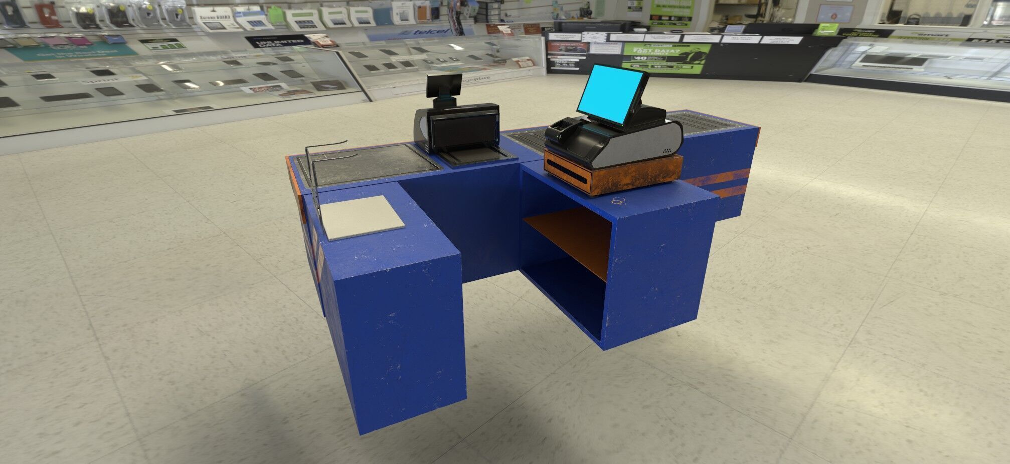 Super Market Checkout Low-poly 3D model_3