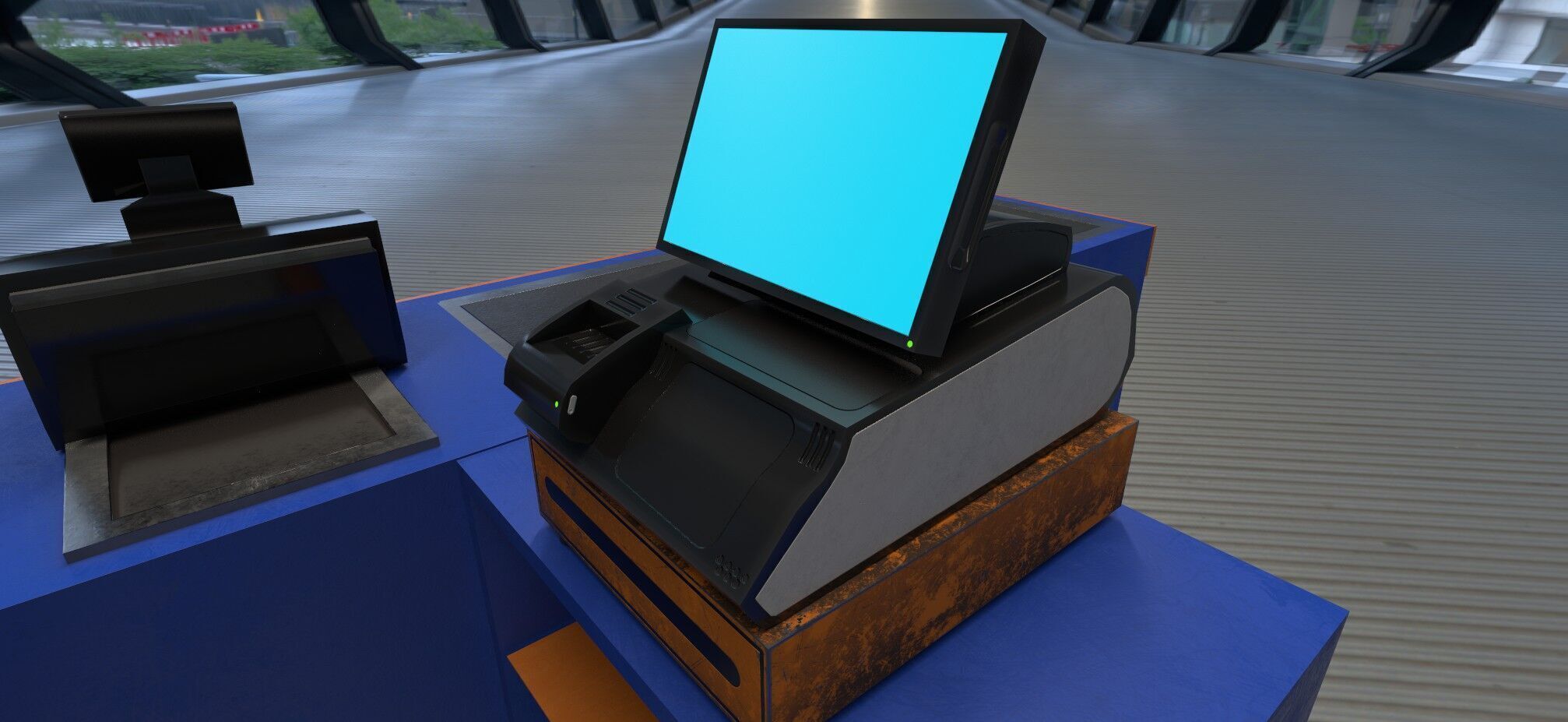 Super Market Checkout Low-poly 3D model_1