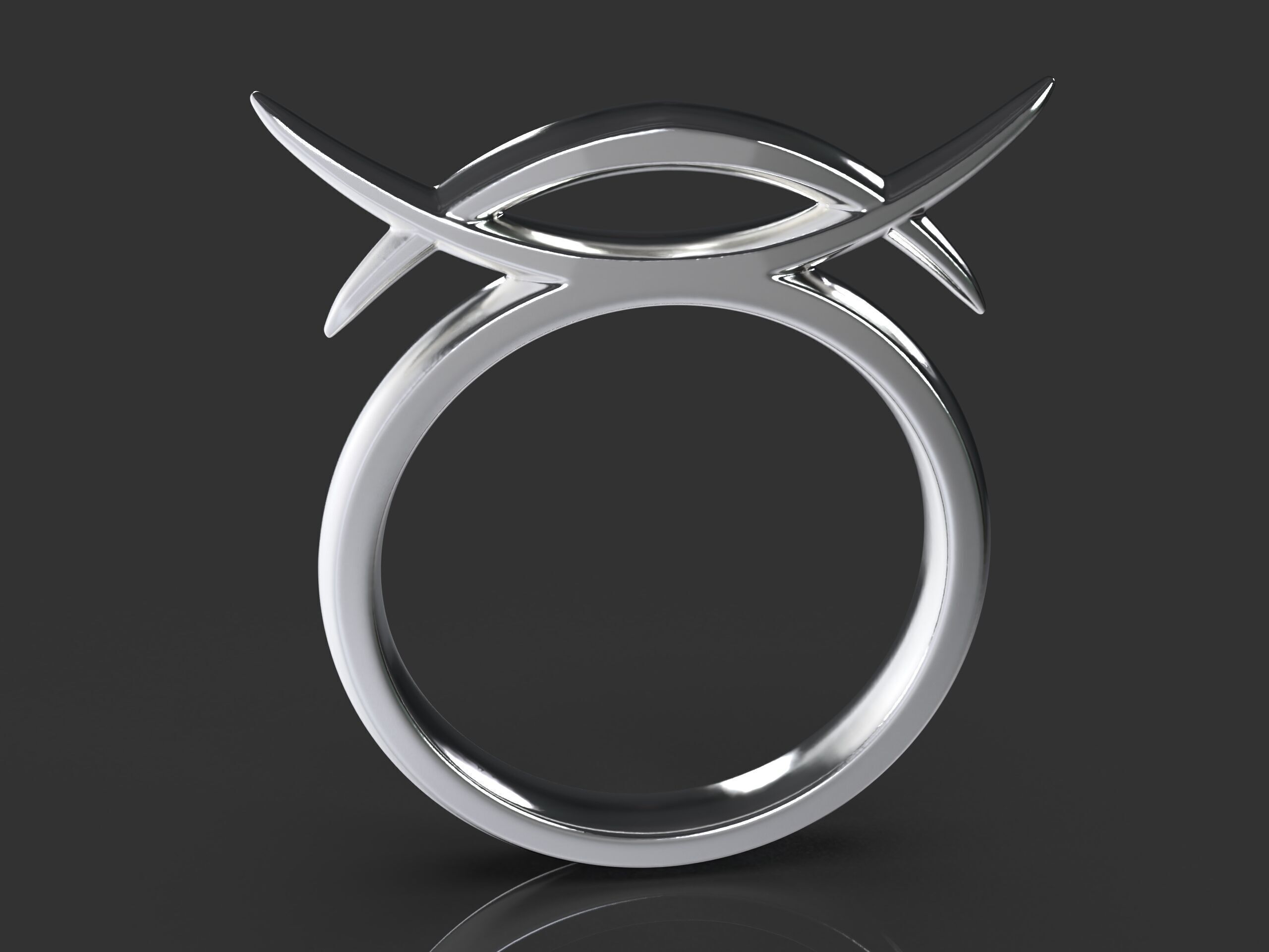 Elegant Minimalist Self-Defense Ring for Women 3D print model_7