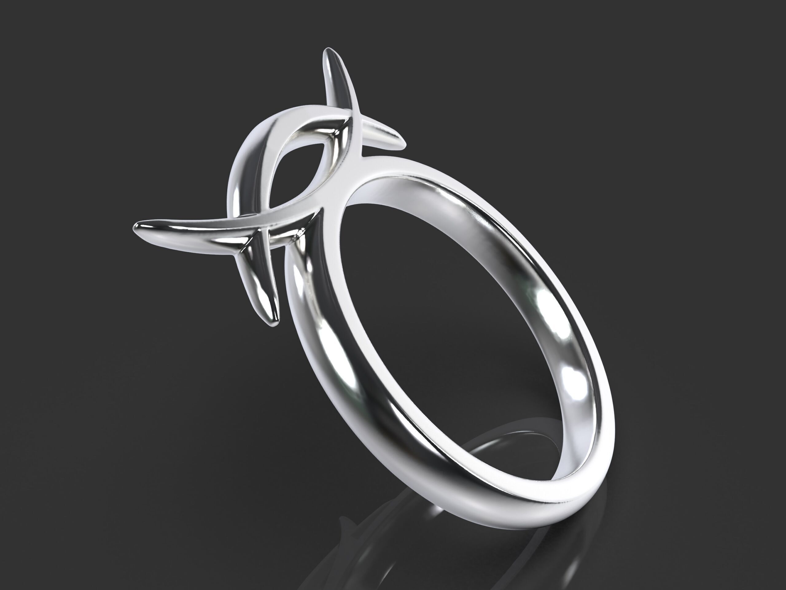 Elegant Minimalist Self-Defense Ring for Women 3D print model_9