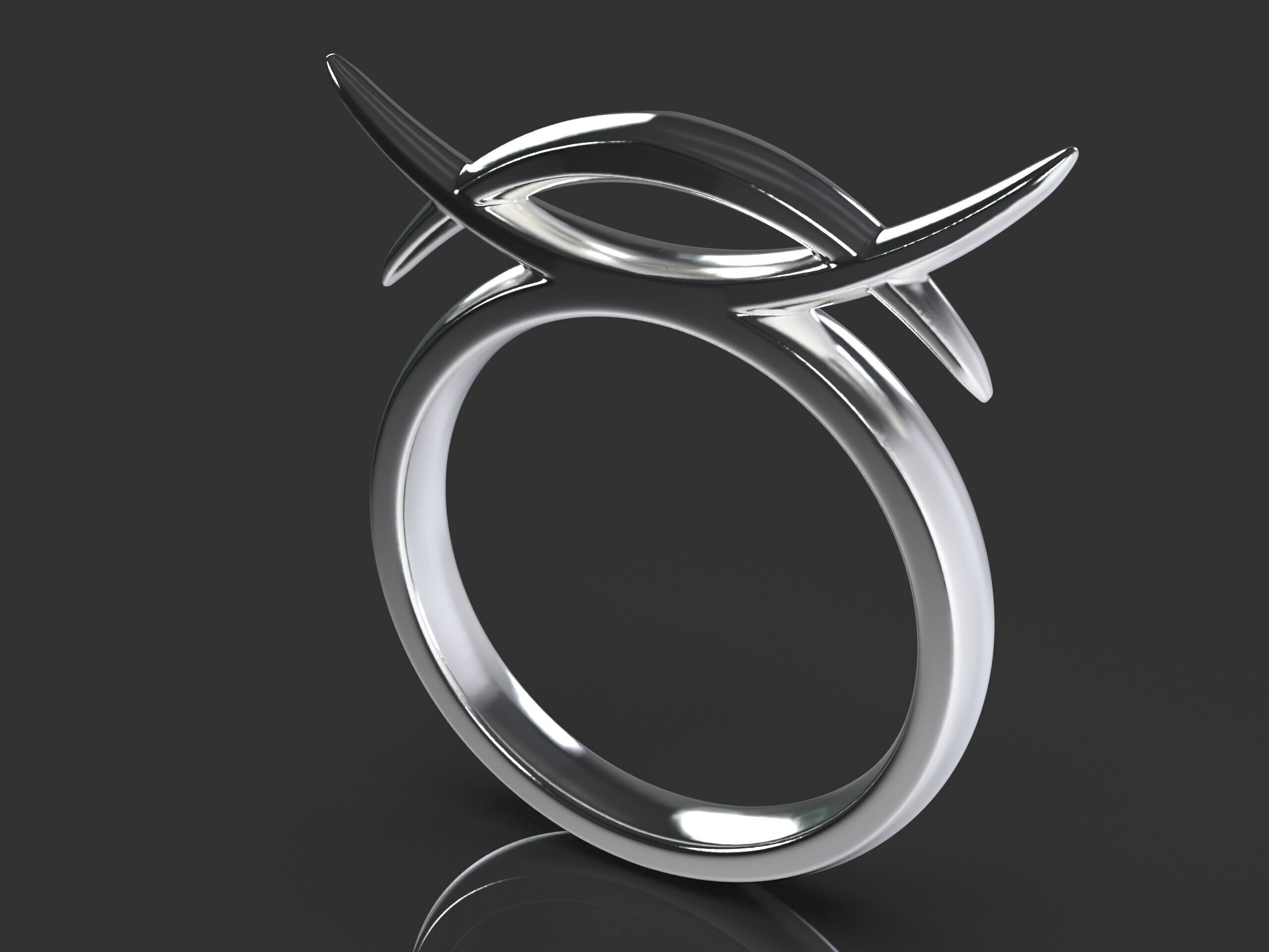 Elegant Minimalist Self-Defense Ring for Women 3D print model_4