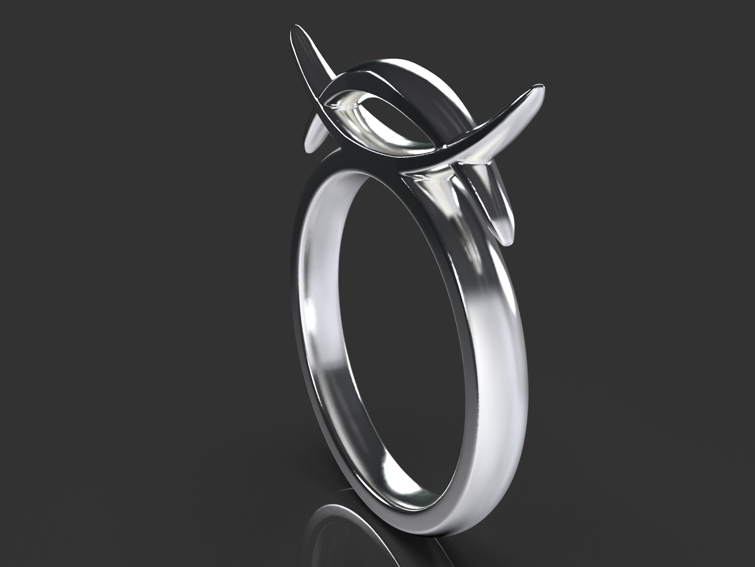 Elegant Minimalist Self-Defense Ring for Women 3D print model_5
