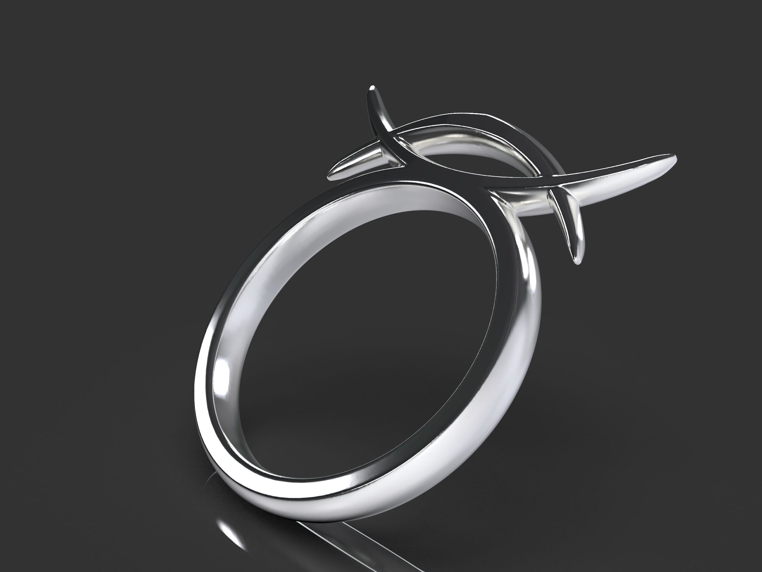 Elegant Minimalist Self-Defense Ring for Women 3D print model_10