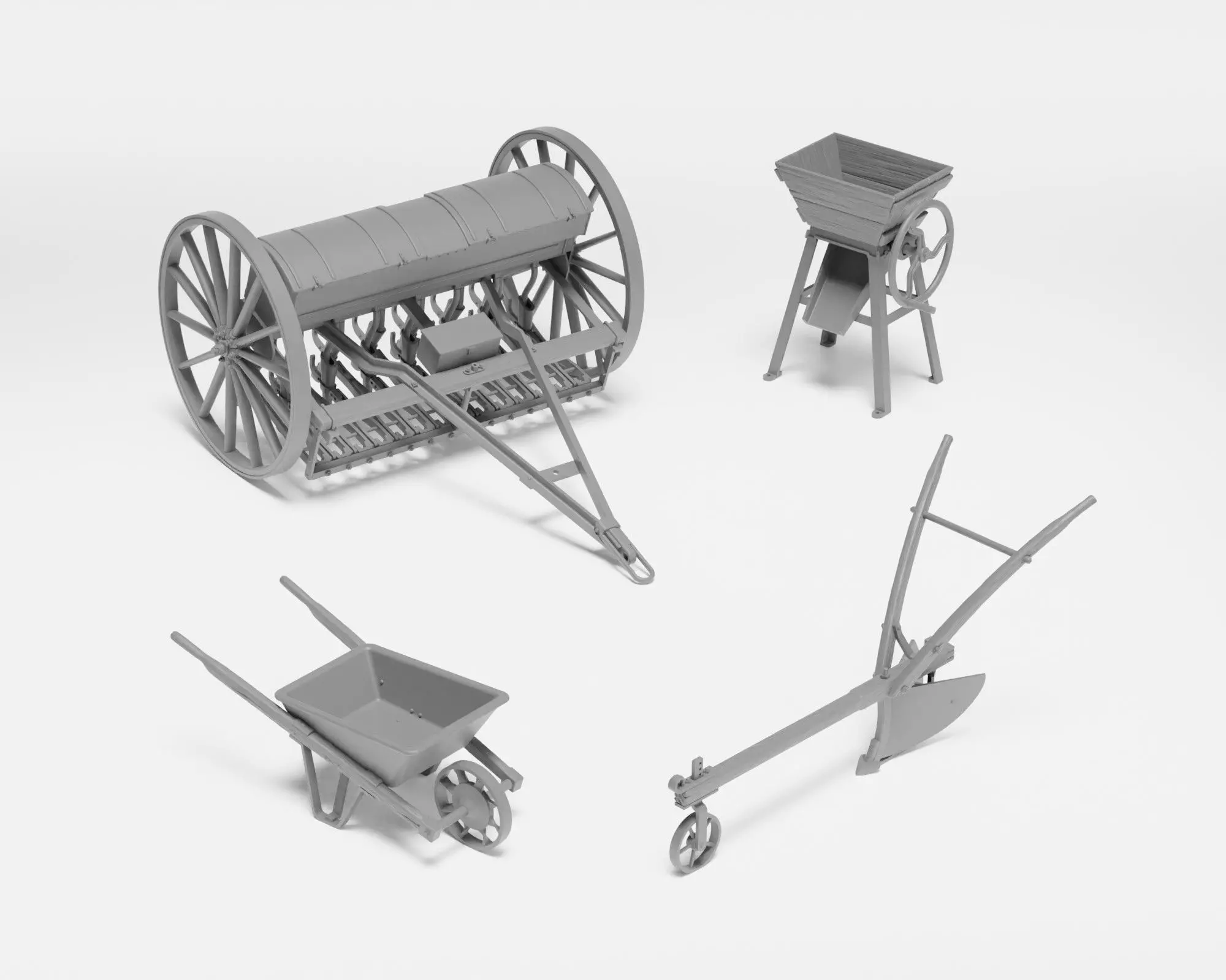 Farm equipment - Vintage Agricultural Tools 1-35 - supported 3D print model