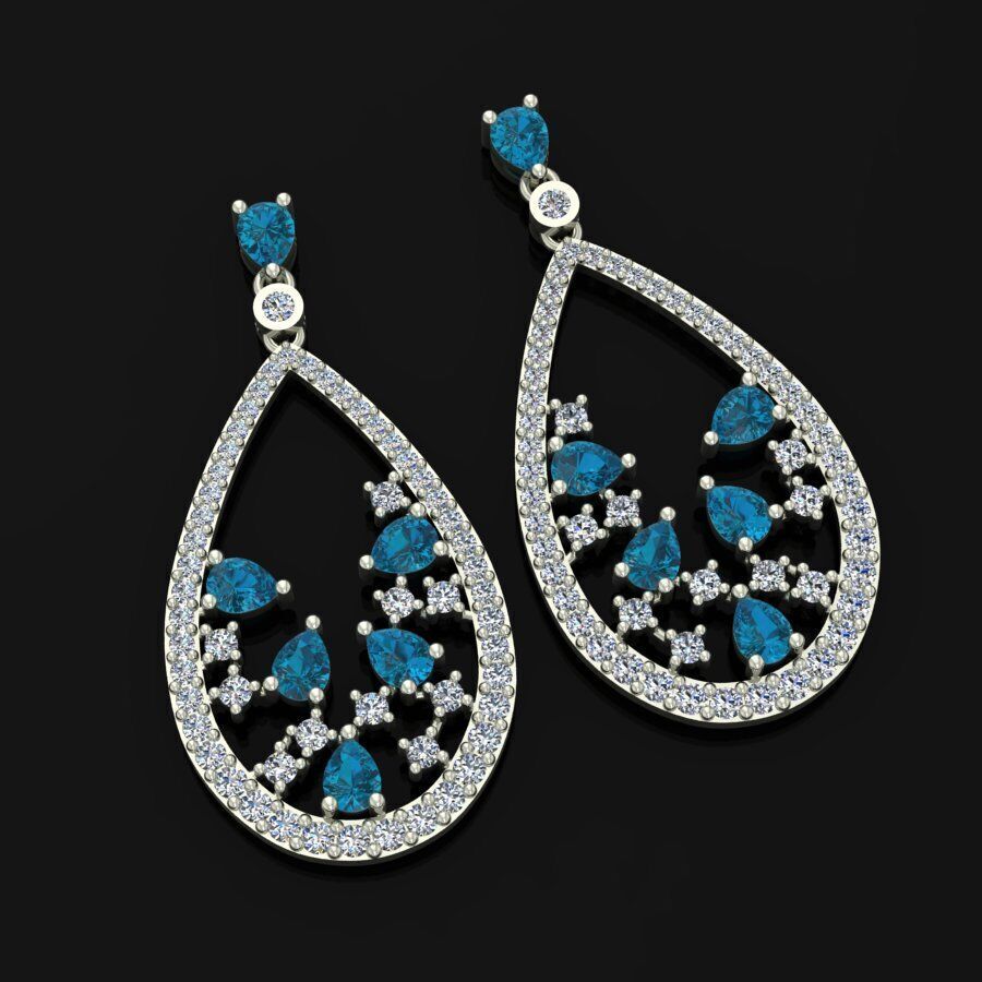 Teardrop Jewelry Earring 3D print model_1