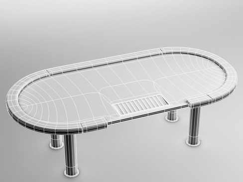 Poker tournament table 3D model_2