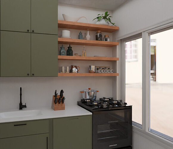 Modern kitchen design  3D model 3