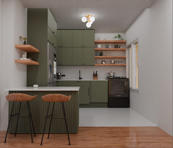 Modern kitchen design  3D model 6