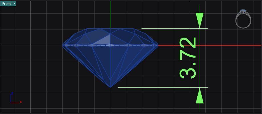 Bezel set round and heart shape diamond three stone ring 3D print model_15