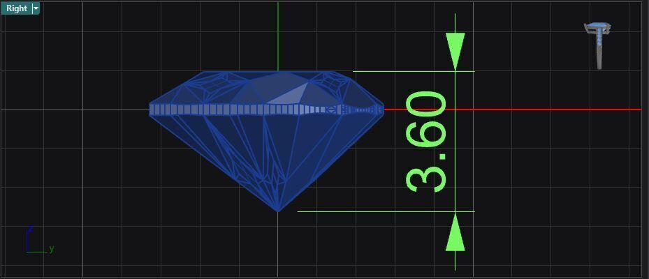Bezel set round and heart shape diamond three stone ring 3D print model_18