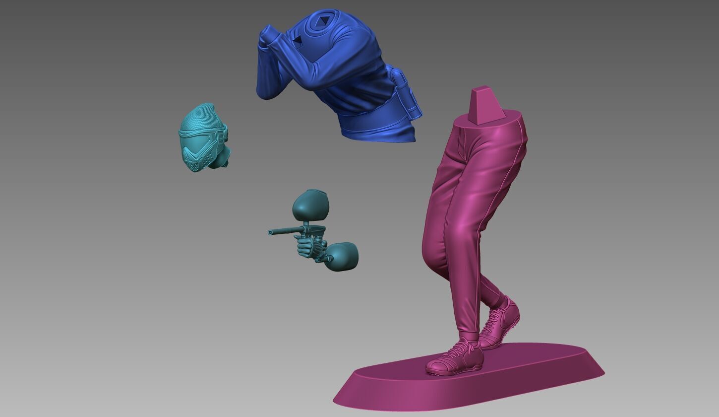 Paintball Player Jugador 3D print model_6