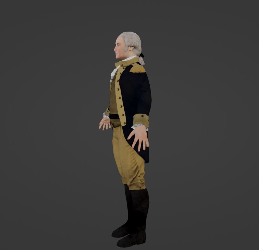 Low Poly George Washington Low-poly 3D model_3