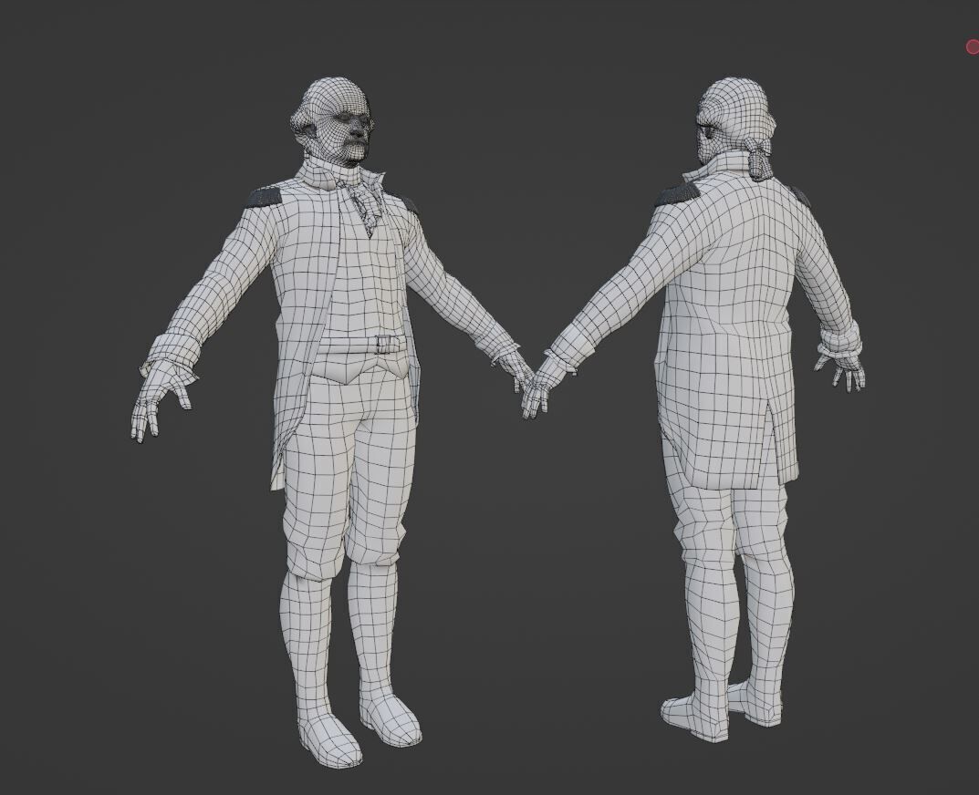 Low Poly George Washington Low-poly 3D model_8