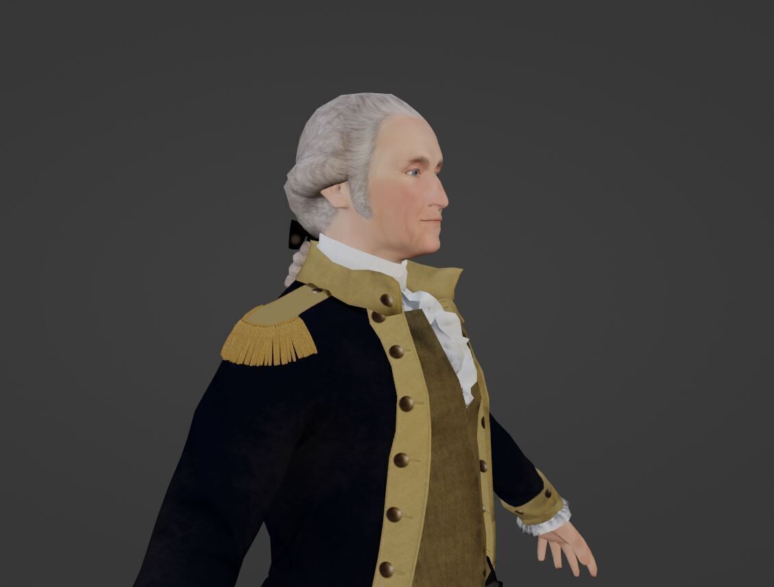 Low Poly George Washington Low-poly 3D model_7