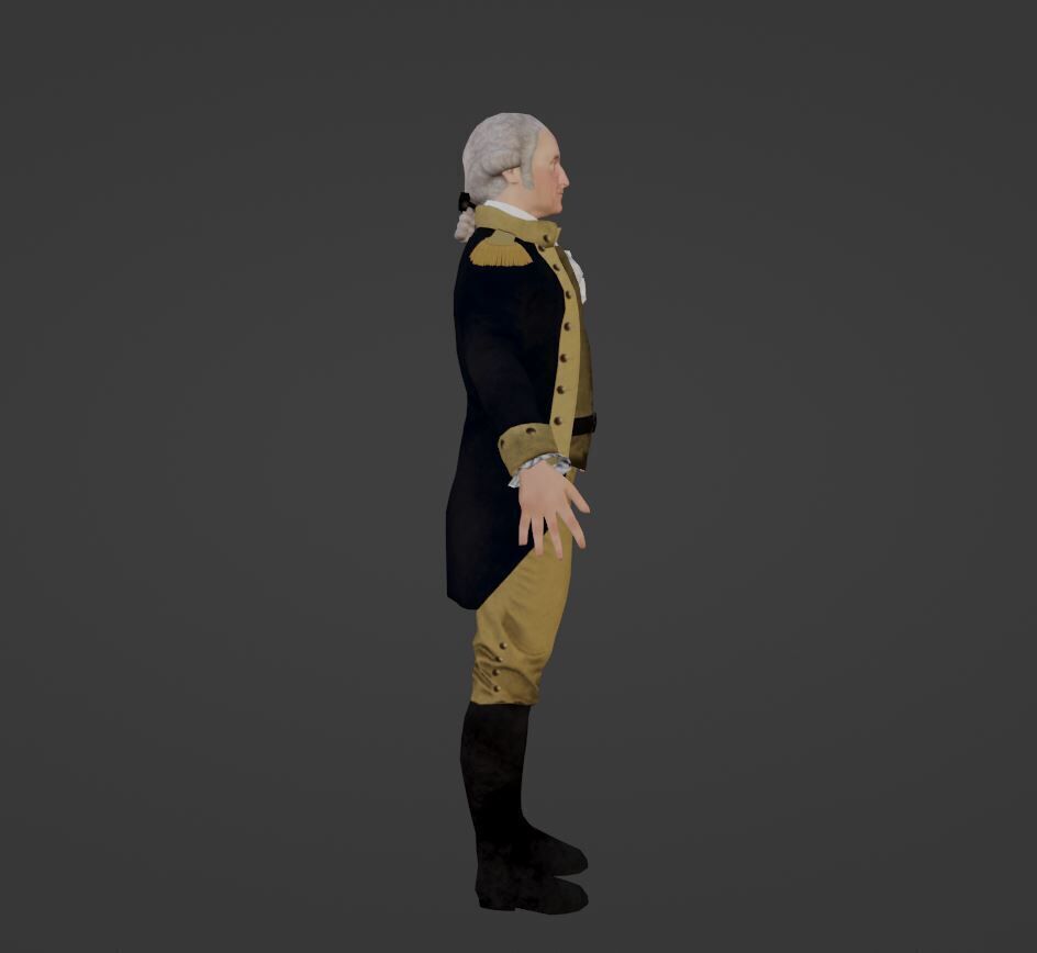Low Poly George Washington Low-poly 3D model_5