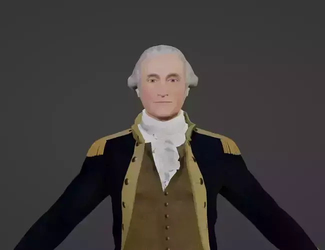 Low Poly George Washington Low-poly 3D model