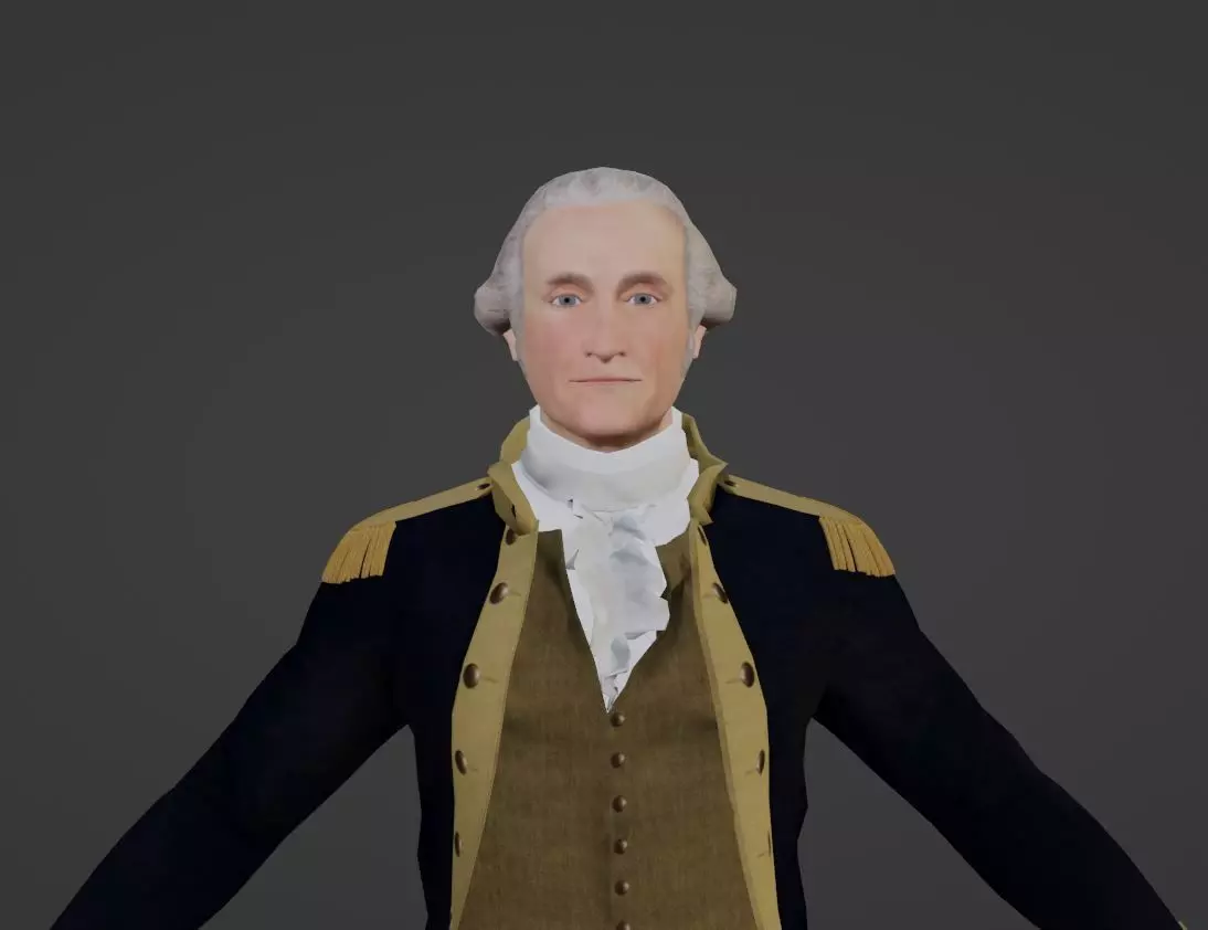 Low Poly George Washington Low-poly 3D model_0