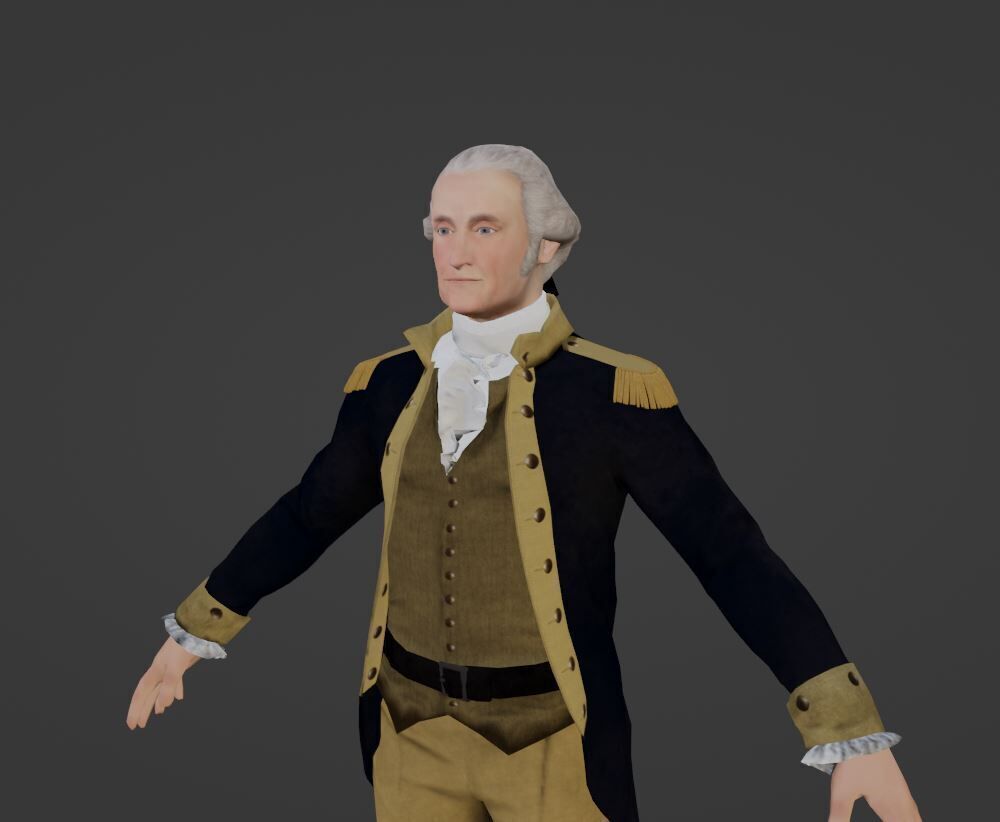 Low Poly George Washington Low-poly 3D model_1