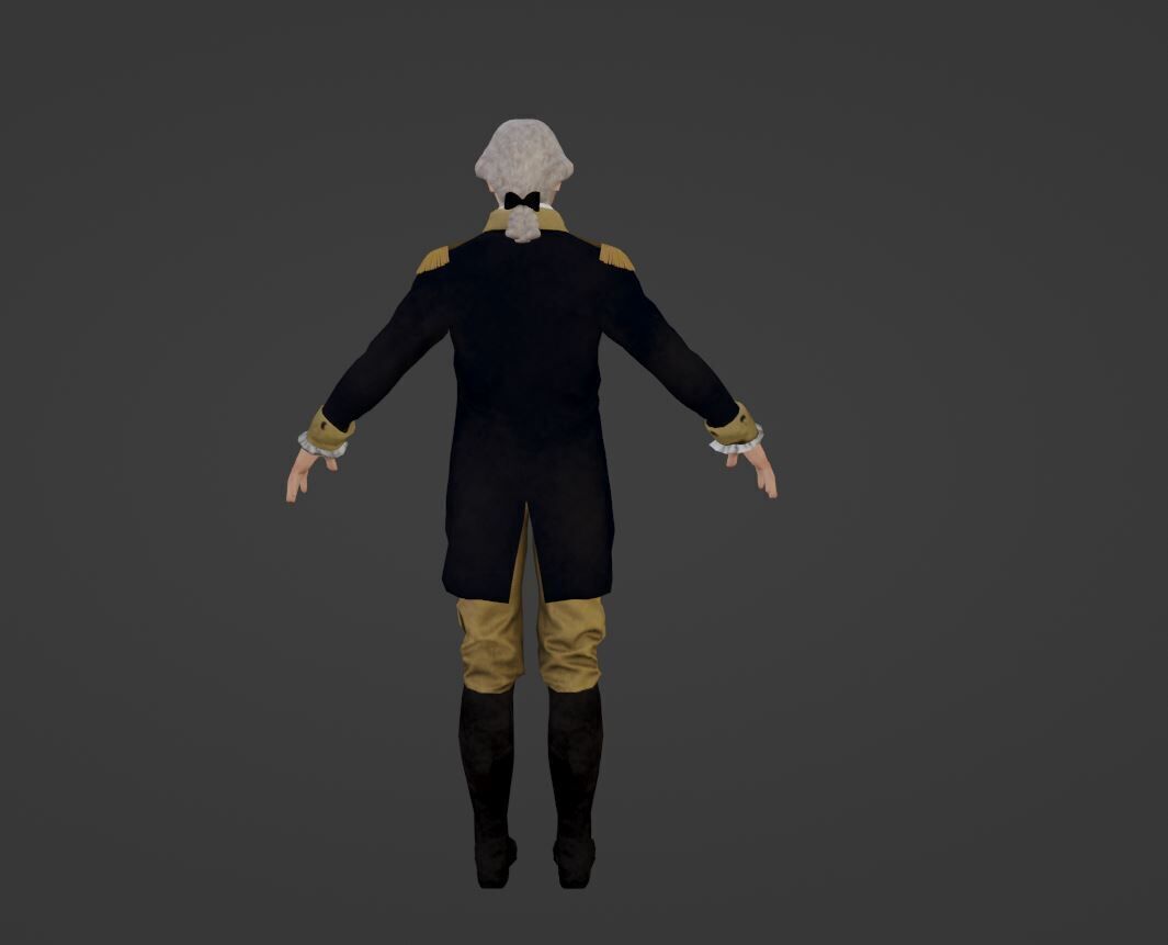 Low Poly George Washington Low-poly 3D model_4