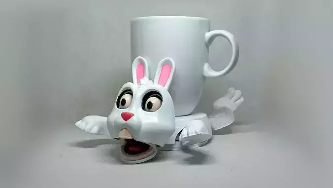 bunny cup holder No Supports needed 3D print model
