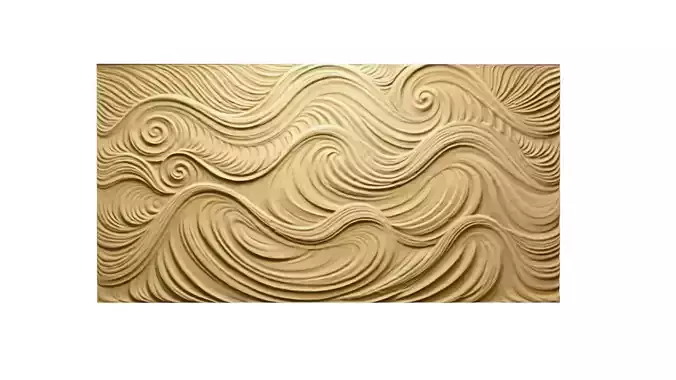 modern panel wall decor set relief stl mural CNC 175 3D model