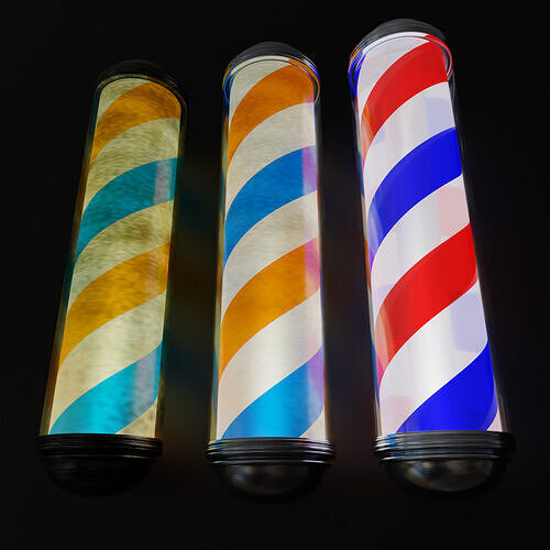 Barber Pole  variable age and wear Low-poly 3D model