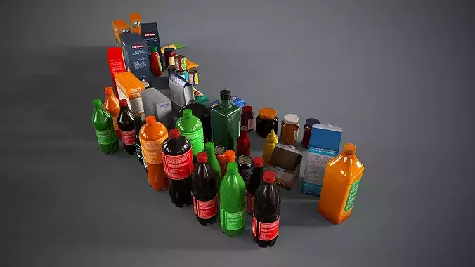 Realistic Food Packaging Assets Low-poly 3D model 6