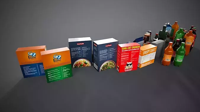 Realistic Food Packaging Assets Low-poly 3D model 5